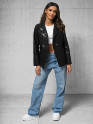 Дамско кожено яке черна OZONEE JS/11Z8121