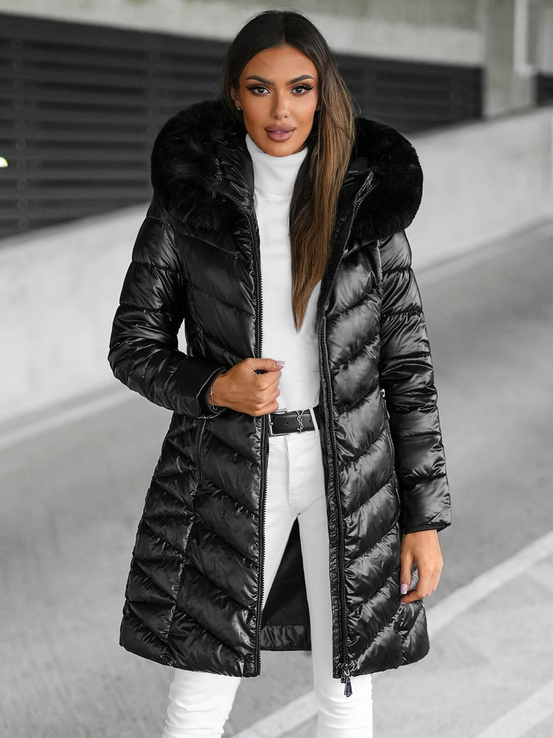 Дамско яке черна OZONEE JS/16M9100/392Z