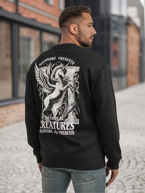 Мъжки суитшърт черен OZONEE JS/65B3919/3