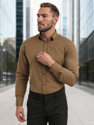 Мъжка риза кафява OZONEE V/V187