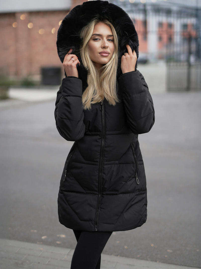 Дамско яке черно OZONEE JS/16M9099/392Z