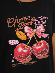 Дамска тениска черна OZONEE JS/95T2568/3