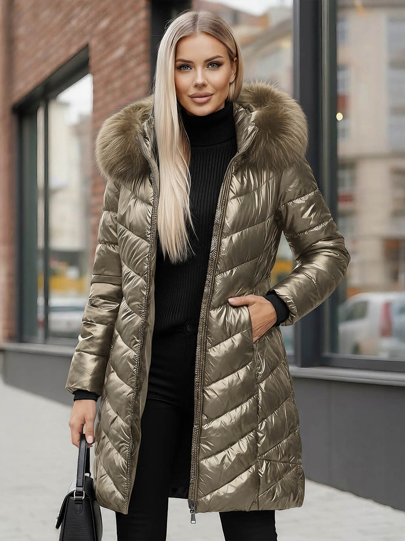 Дамско яке злато OZONEE JS/16M9100/403Z