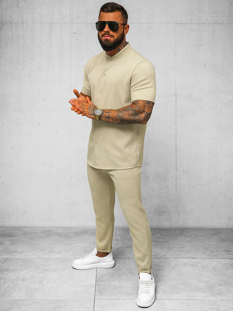 Мъжки чино панталон бежови OZONEE O/K971SP