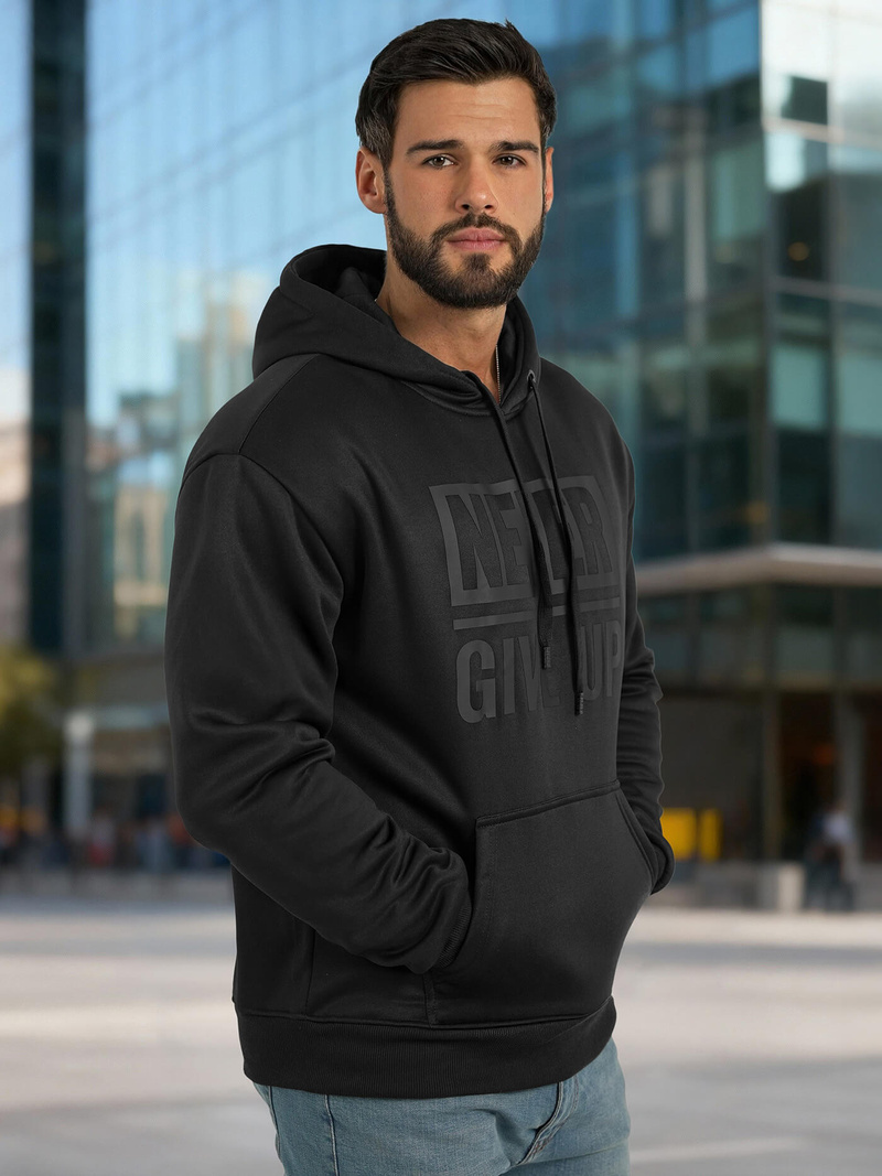 Мъжки суитшърт черно OZONEE JS/8B1983/3