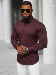Мъжка риза бордо OZONEE O/V109