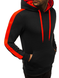 Мъжки суитшърт черно-червен OZONEE JS/2012