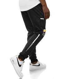 Мъжко долнище на анцуг черно JS/AM88