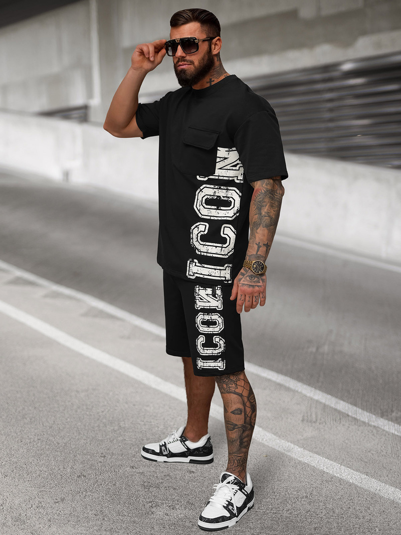 Мъжки спортен екип черен OZONEE JS/27C6531/3