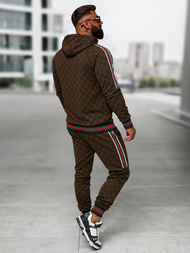 Мъжки спортен екип тъмно-бежово OZONEE O/FF5111AB