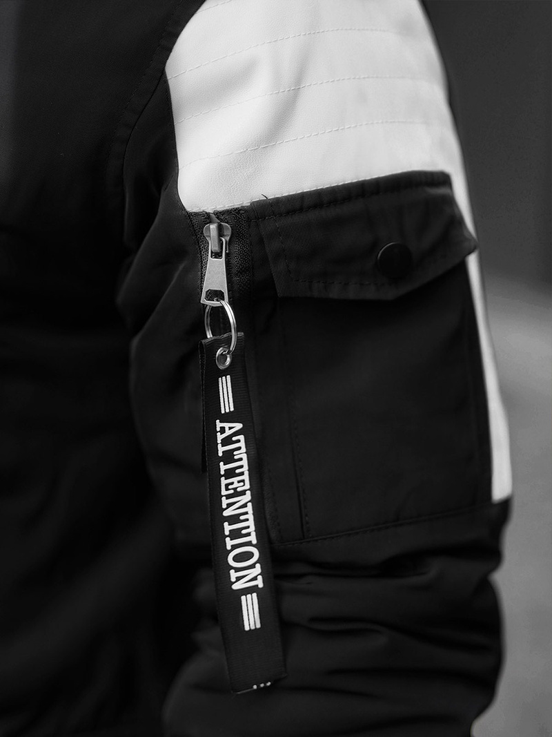 Зимно яке черно-бяла OZONEE O/5832/22Z