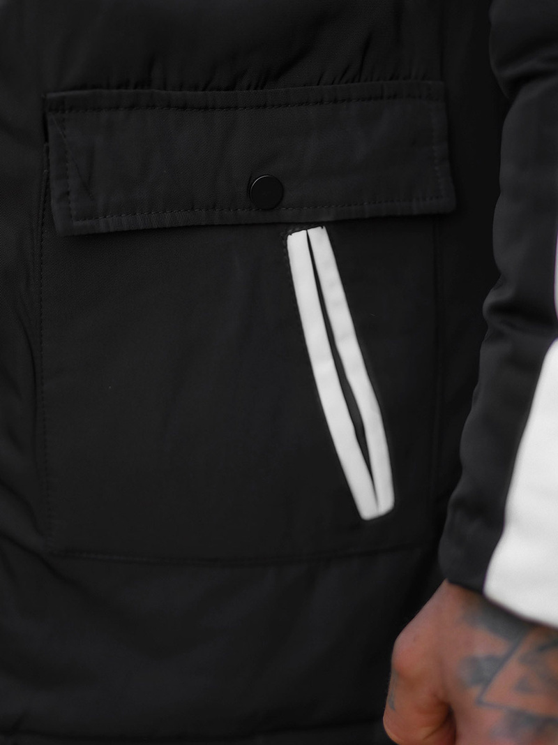 Зимно яке черно-бяла OZONEE O/5832/22Z