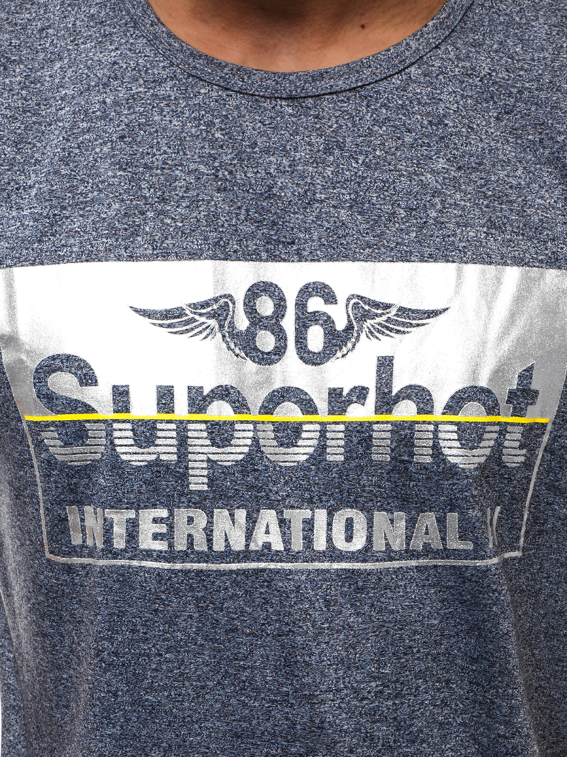 Мъжка тениска тъмносин OZONEE JS/KS2056