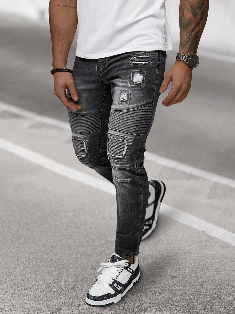 Мъжки дънки черни OZONEE NB/MP0142N