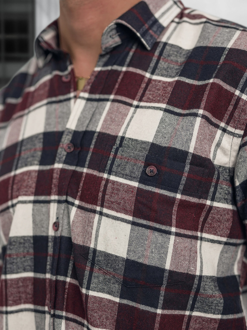 Мъжка риза бордо OZONEE V/V174Z