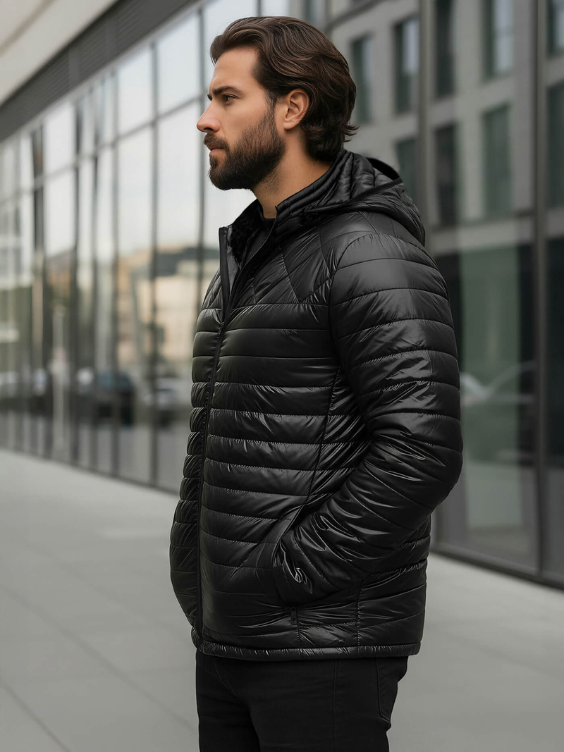 Мъжко яке черна OZONEE JS/16M9328/392BZ