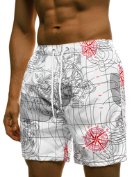 Мъжки плувни шорти бяло OZONEE JS/ST073