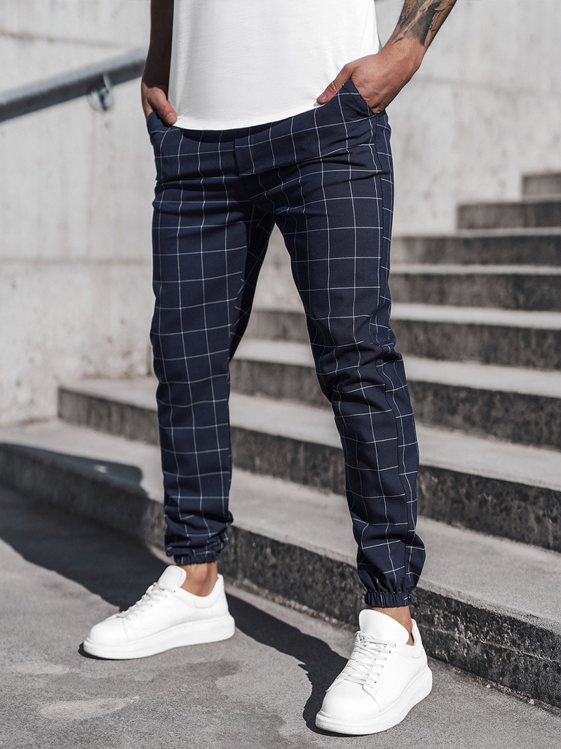 Мъжки панталони чино тъмносиньо OZONEE DJ/2275/22Z