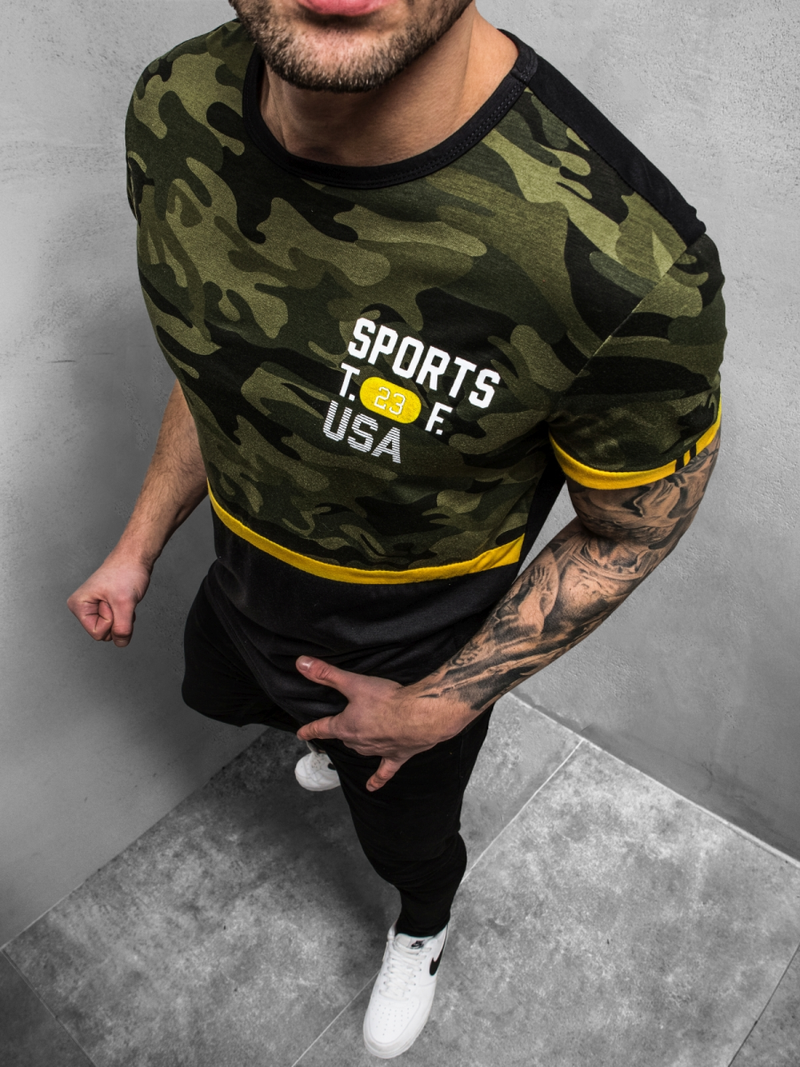 Мъжка тениска зелена OZONEE JS/SS10982Z