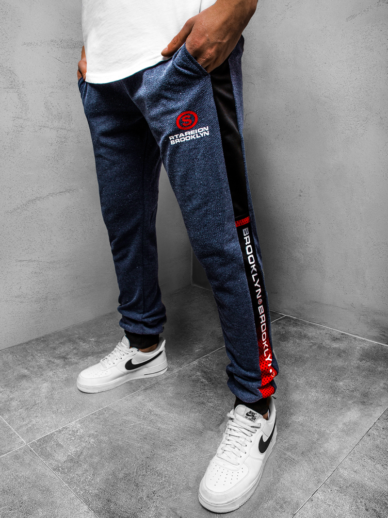 Мъжко долнище на анцуг тъмносиньо OZONEE JS/AM92Z