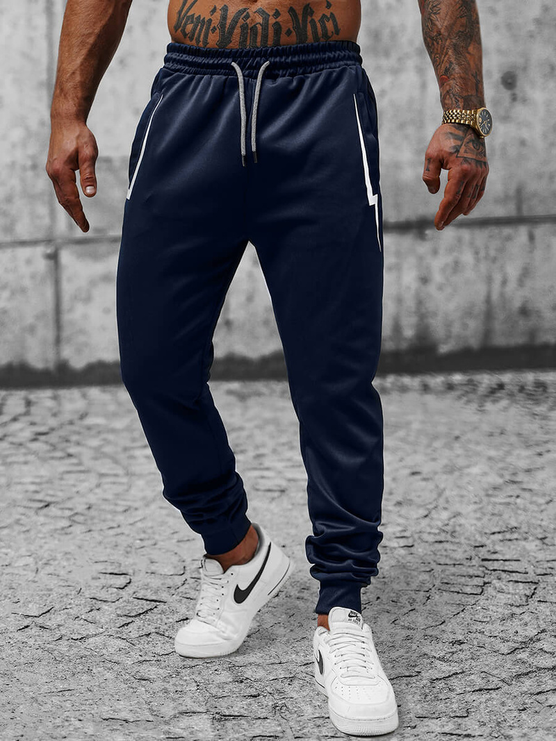 Мъжко долнище на анцуг тъмносиньо OZONEE JS/8K165