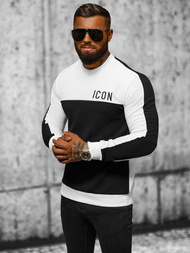 Мъжки суитшърт бяло-черна OZONEE O/P2032