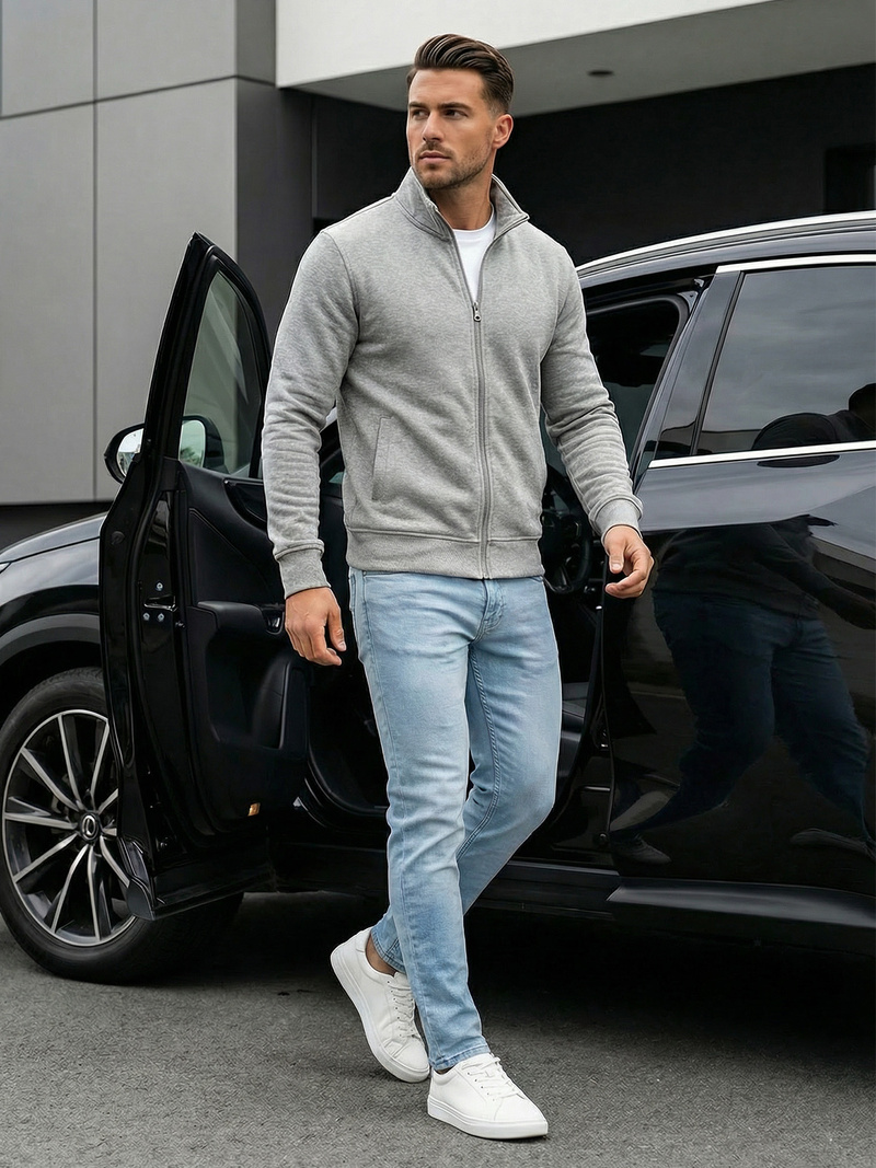 Мъжки суитшърт сив OZONEE JS/2002Z