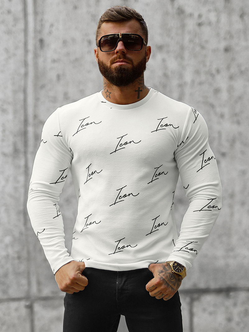 Мъжки суитшърт бяла OZONEE O/D7401