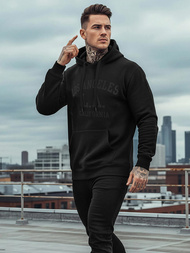 Мъжки суитшърт с качулка черен OZONEE JS/8B1972/3