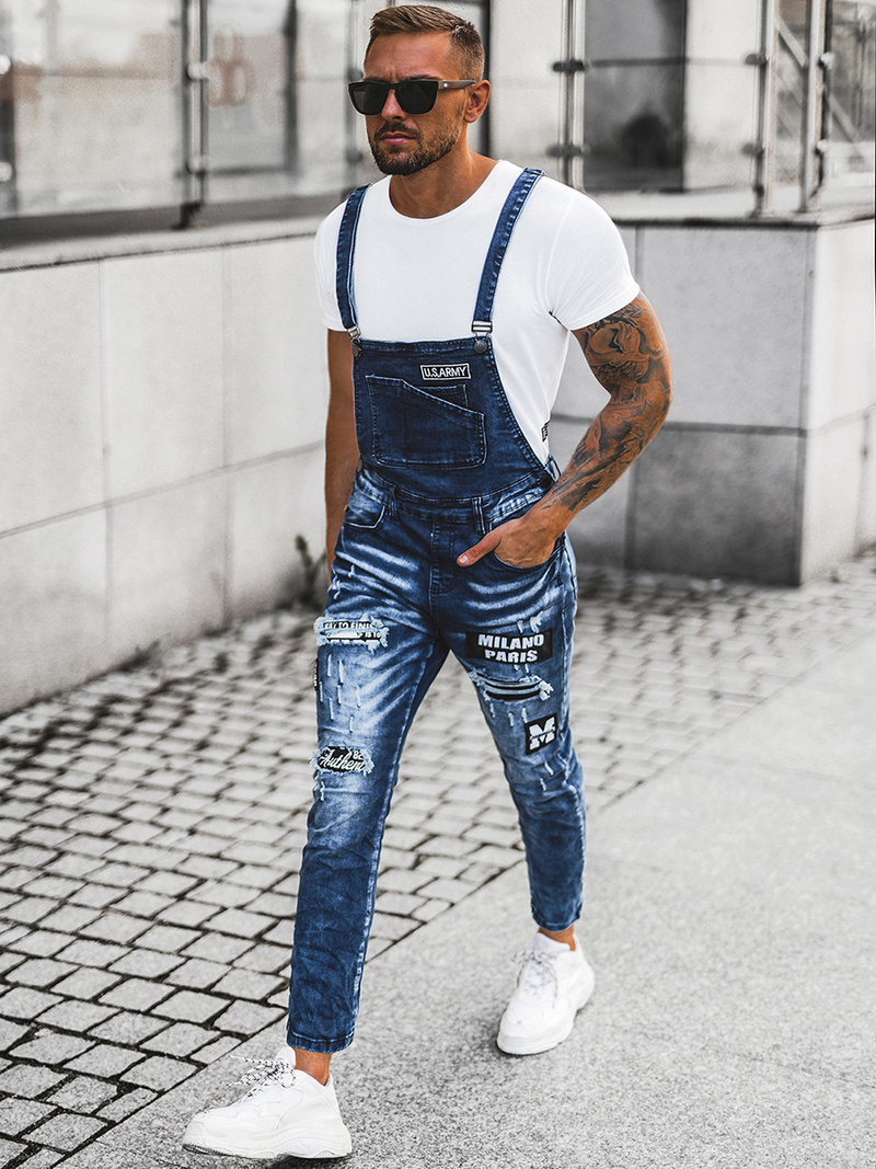 Мъжки дънки синьо OZONEE O/E9682