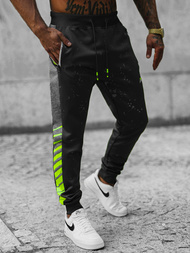 Мъжко долнище на анцуг черни OZONEE JS/K10232Z