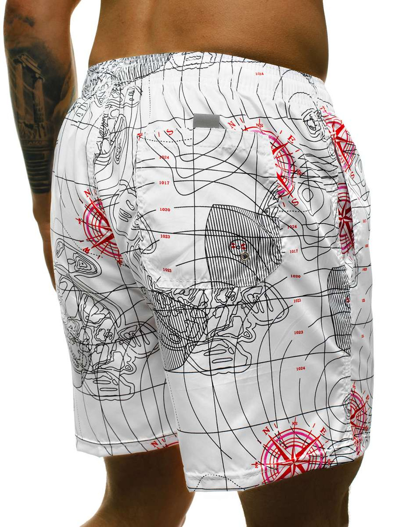 Мъжки плувни шорти бяло OZONEE JS/ST073