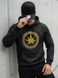 Мъжки суитшърт с качулка черен OZONEE O/B265Z