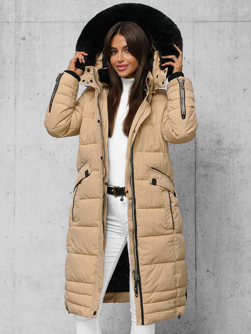 Дамско яке бежова OZONEE O/W377