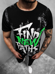 Мъжка тениска черна OZONEE JS/KS2013Z