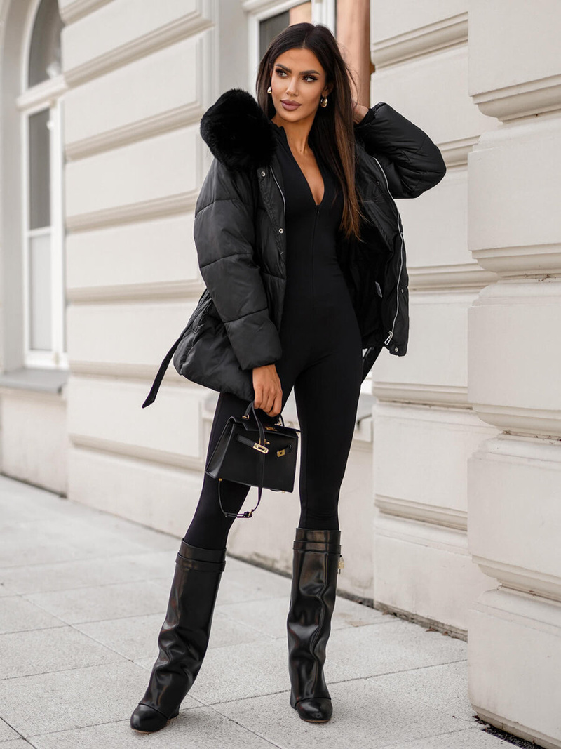 Дамско яке черно OZONEE JS/16M9206/392