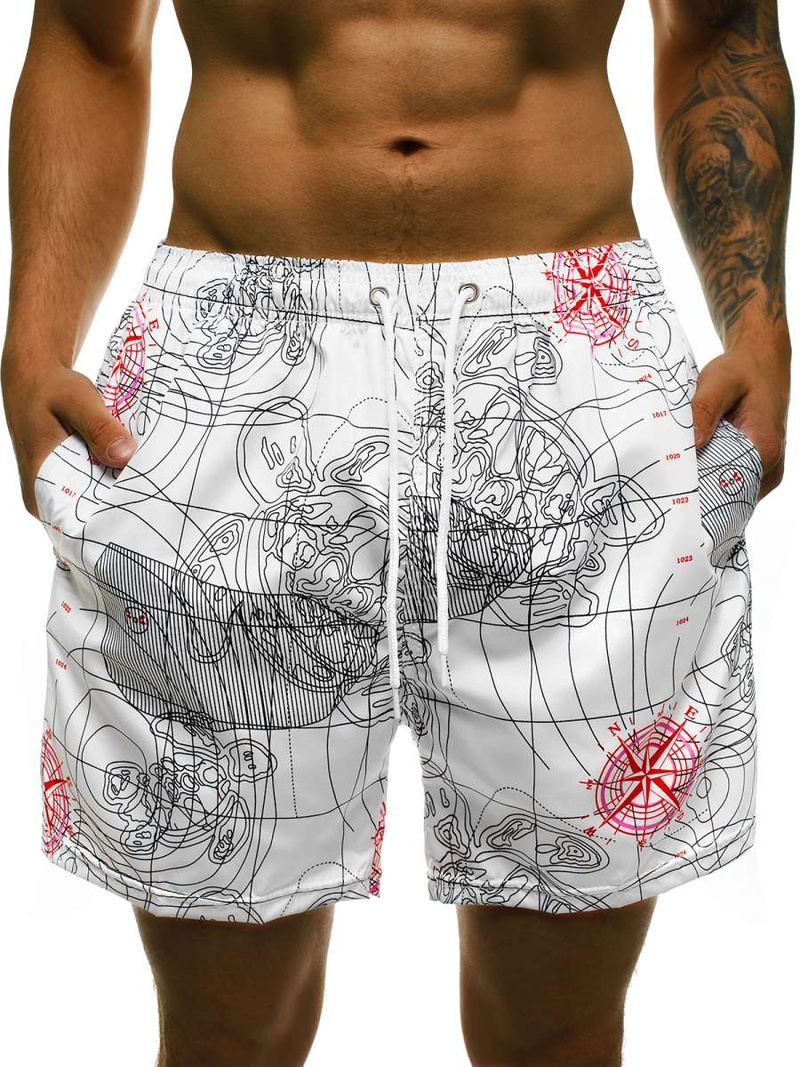 Мъжки плувни шорти бяло OZONEE JS/ST073