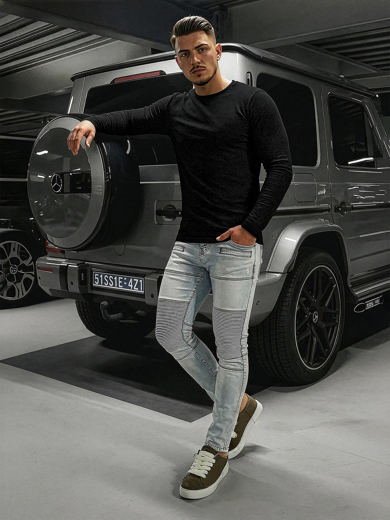 Мъжки дънки светлосиньо OZONEE O/EM8889Z