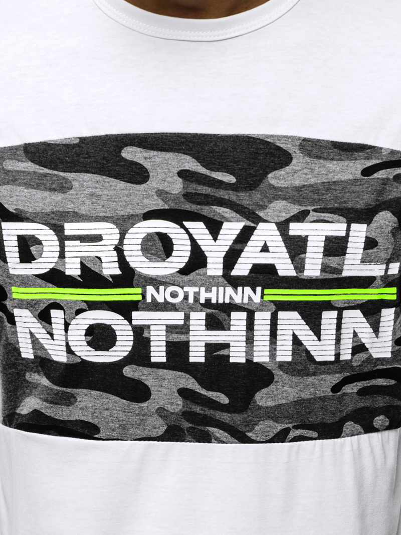 Мъжка тениска бял OZONEE JS/SS10976