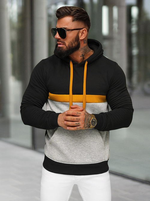 Мъжки суитшърт черно OZONEE JS/8B1319/3