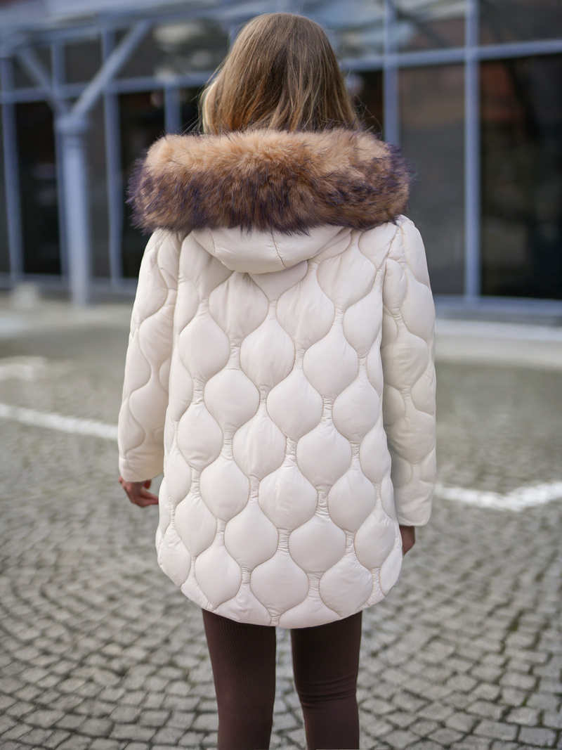 Дамско яке екрю OZONEE JS/5M3226/62B