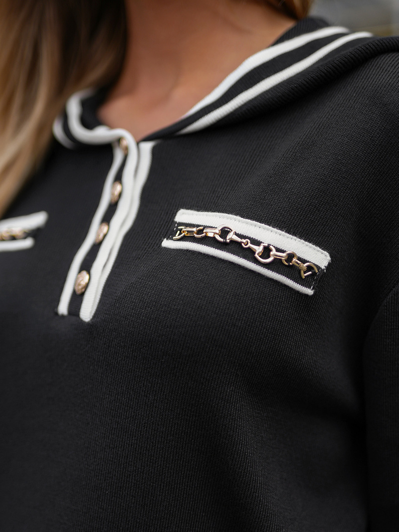 Дамски анцуг от две части черен OZONEE JS/26C8801/3