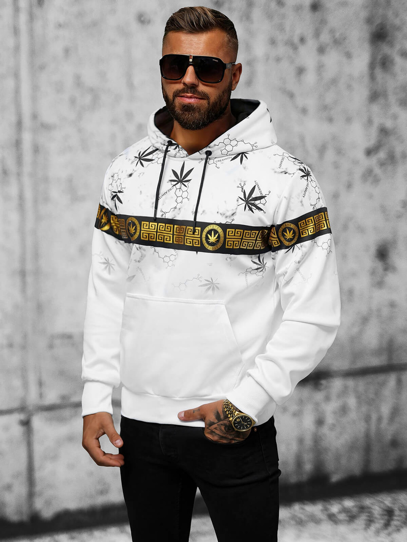 Мъжки суитшърт бял OZONEE O/HM638Z