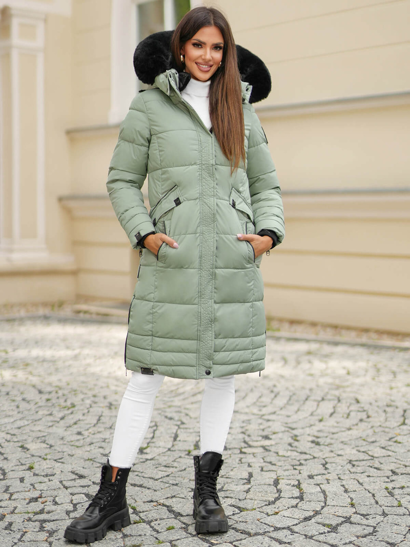 Дамско яке ментова OZONEE O/W377Z