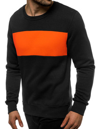 Мъжки суитшърт черно-оранжев OZONEE JS/2020/32
