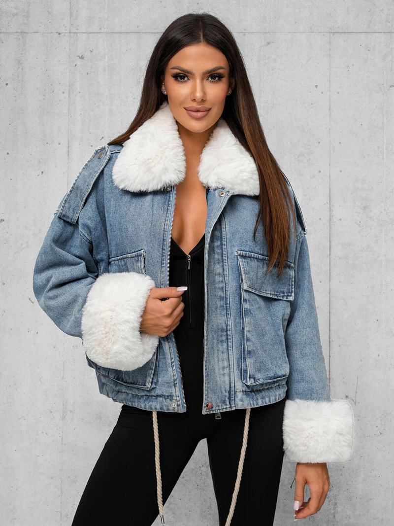 Дамско джинсово яке синя OZONEE JS/11Z8219Z