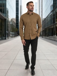 Мъжка риза кафява OZONEE V/V187