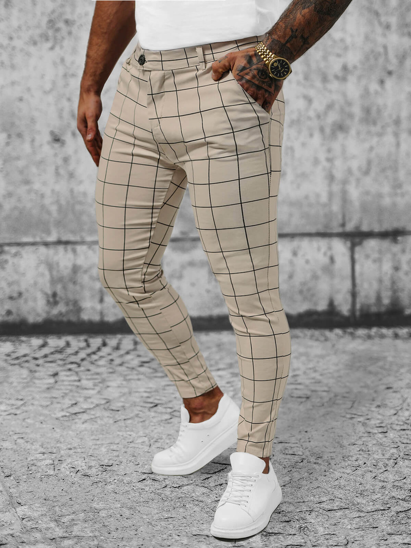 Мъжки панталони бежово OZONEE O/P4009