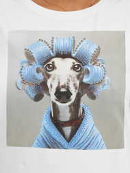 Дамска тениска бяло-сива OZONEE JS/YJ77726