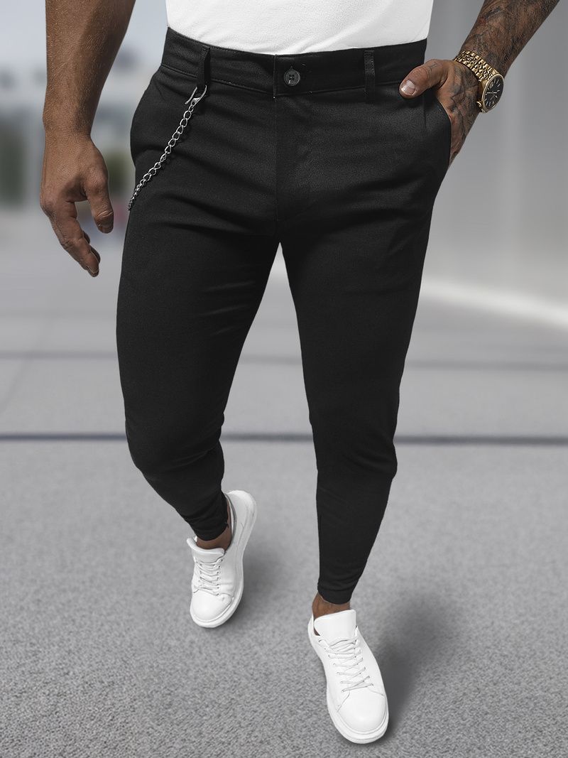 Мъжки панталони черни OZONEE DJ/3300